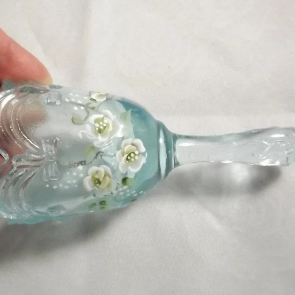 Fenton Glass Blue Hand-painted Bell with Flowers, 100 Years! - Picture 10 of 10
